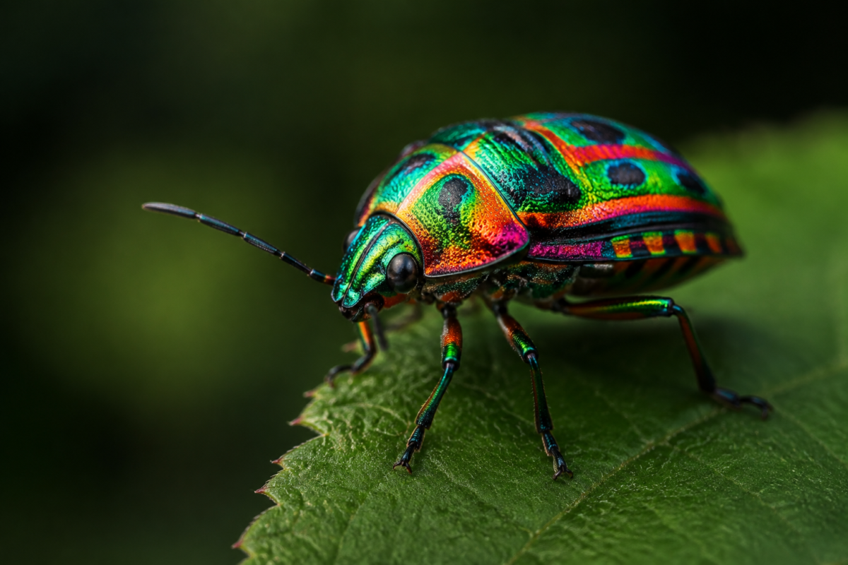 Colourful iridescent beetle