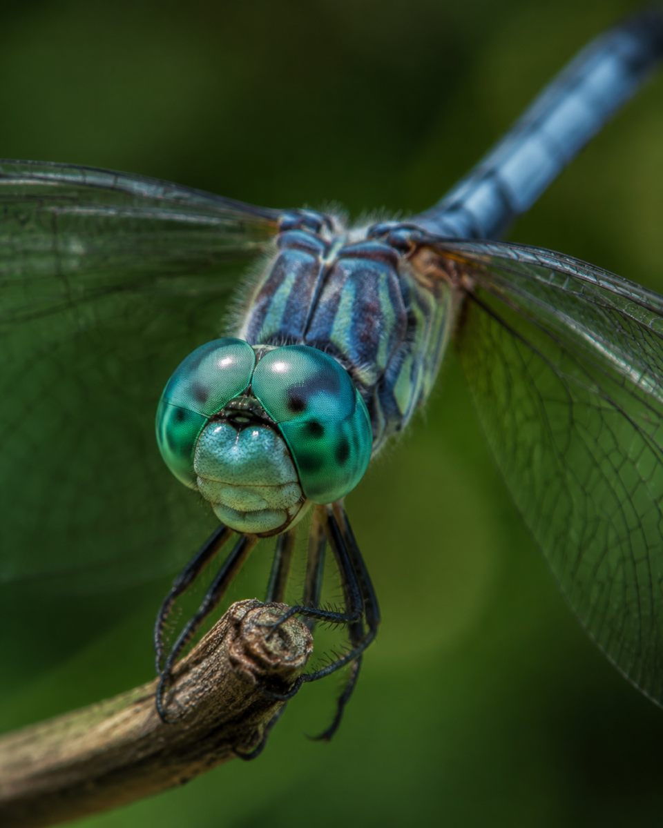 Blue and green dragonfly